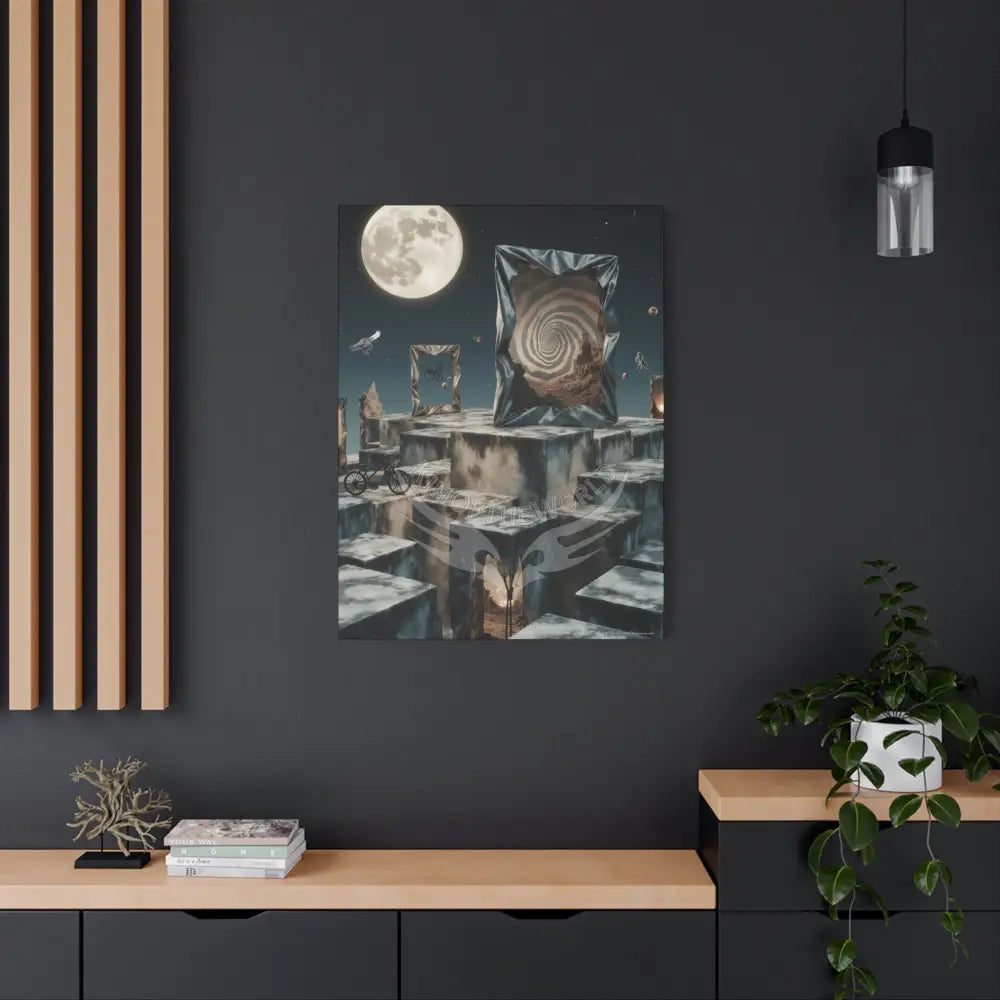 Reflections of Other-Worldly Multi-Level Fantasy Matte Stretched Canvas Wall Art Canvas