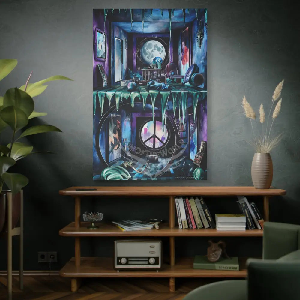 Reflections of Universe & Other-Worldly Multi-Level Fantasy Matte Stretched Canvas Wall Art 40’’ x 60’’ (Vertical)