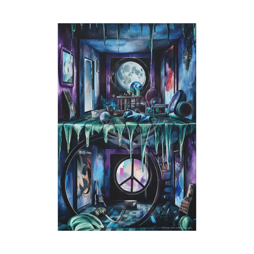 Reflections of Universe & Other-Worldly Multi-Level Fantasy Matte Stretched Canvas Wall Art 40’’ x 60’’ (Vertical)