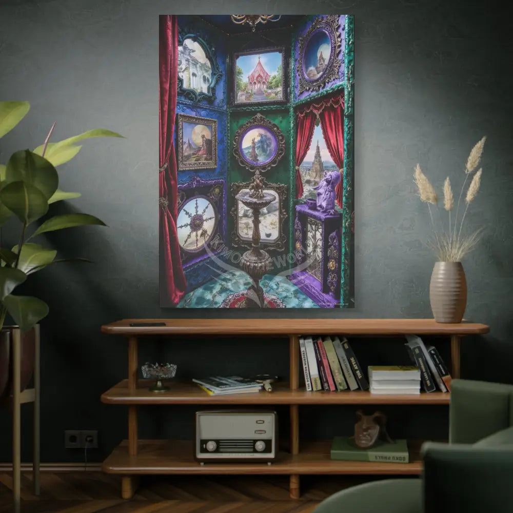 Reflections of Universe & Other-Worldly Multi-Level Fantasy Matte Stretched Canvas Wall Art 40’’ x 60’’ (Vertical)