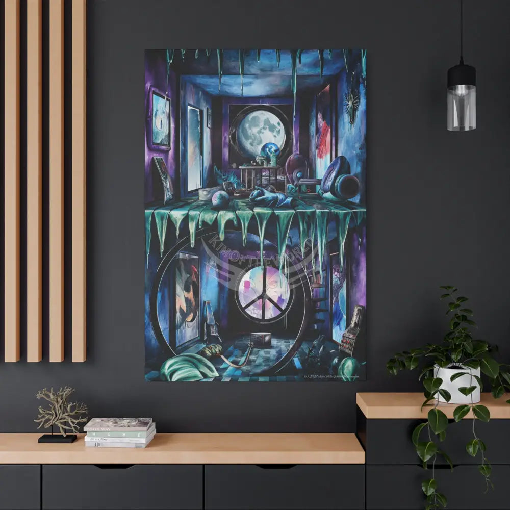Reflections of Universe & Other-Worldly Multi-Level Fantasy Matte Stretched Canvas Wall Art 40’’ x 60’’ (Vertical)