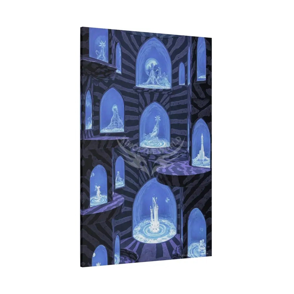 Reflections ofBlue Universe & Other-Worldly Multi-Level Fantasy Matte Stretched Canvas Wall Art 40’’ x 60’’ (Vertical)