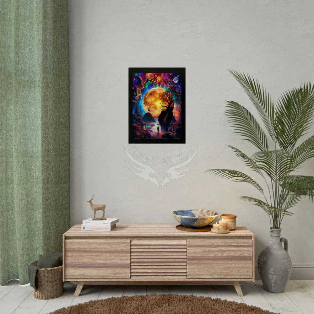 Reflections through Infinity Rolled Poster — Iridescent Multidimensional Art Prints Poster