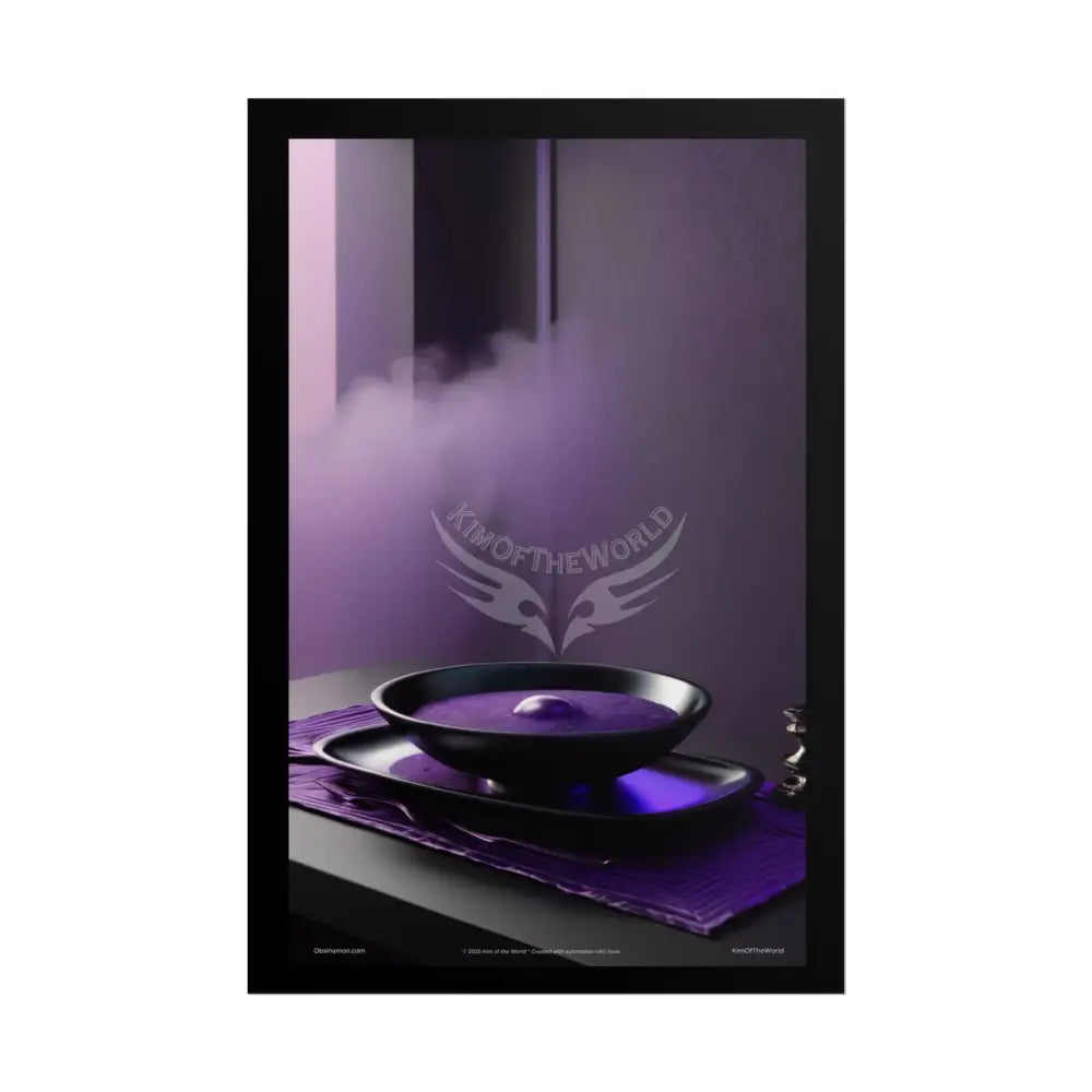 Restaurant Satin Color Combo Fine Dining Art Framable Iridescent Deep Purple Kitchen Décor Poster Mix & Match Set 20″ x