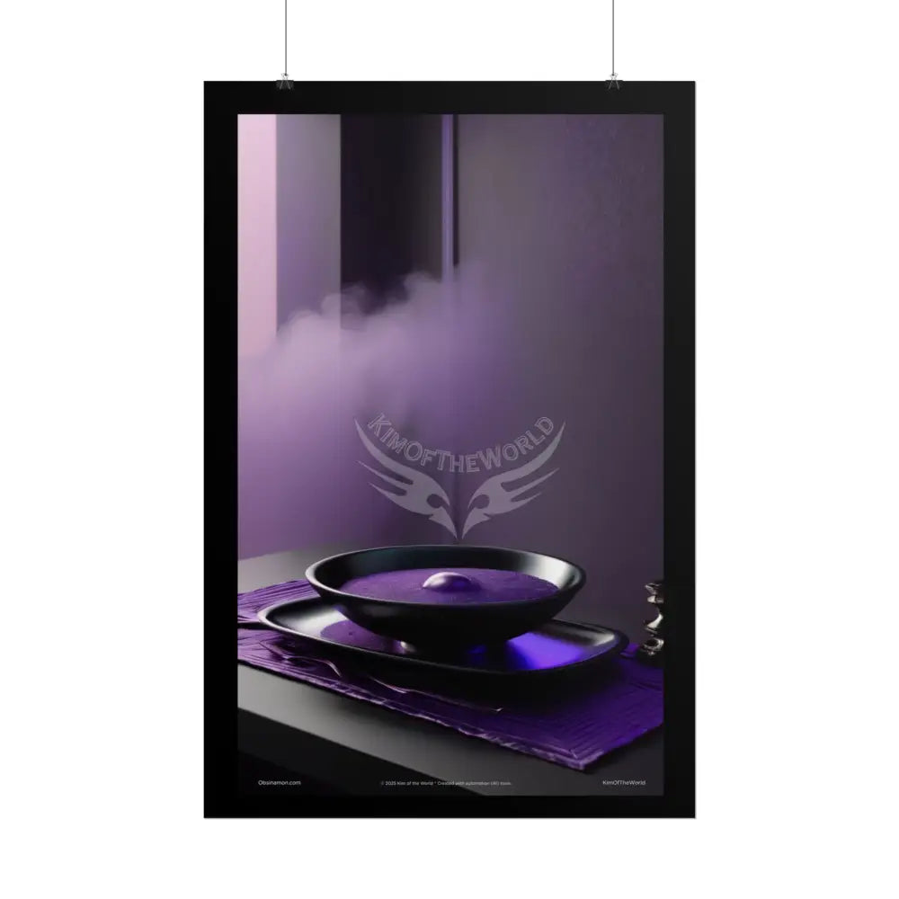 Restaurant Satin Color Combo Fine Dining Art Framable Iridescent Deep Purple Kitchen Décor Poster Mix & Match Set Poster