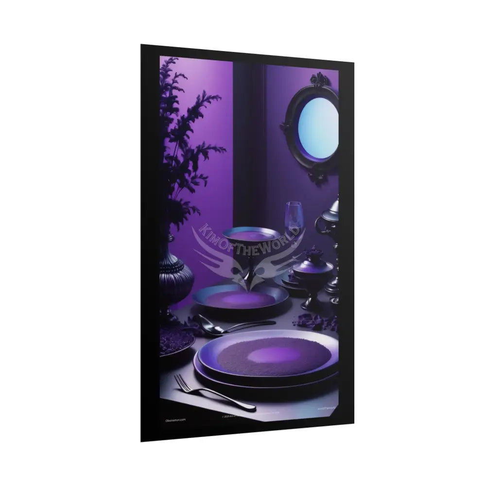 Restaurant Satin Color Combo Fine Dining Art Framable Iridescent Deep Purple Kitchen Décor Poster Mix & Match Set Poster
