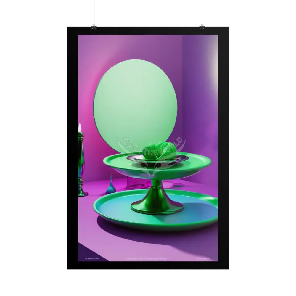 Restaurant Satin Color Combo Fine Dining Art Framable Iridescent Pink & Green Kitchen Décor Poster Mix & Match Set