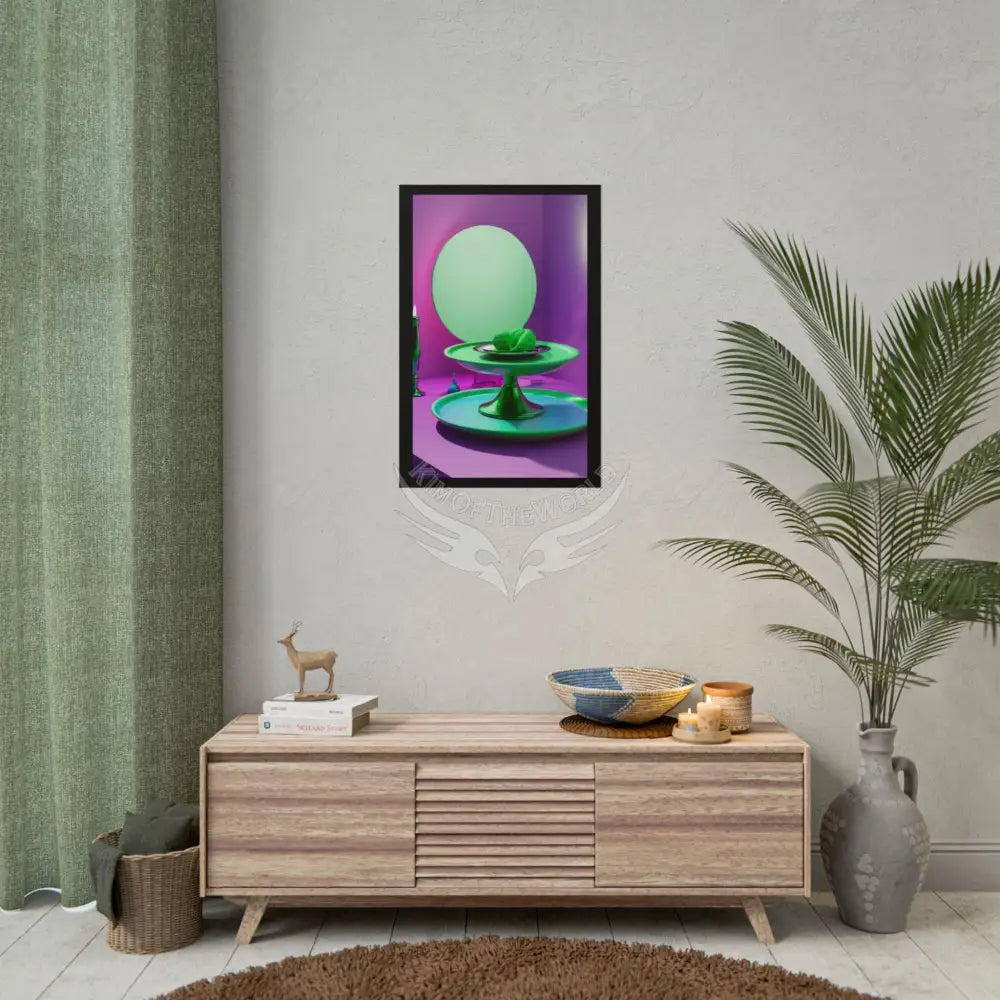 Restaurant Satin Color Combo Fine Dining Art Framable Iridescent Pink & Green Kitchen Décor Poster Mix & Match Set