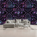 Retro 80s Neon Tinted Music Jambox MixTape Gen X Bar and Club Unpasted Mural Wallpaper 144’’x100’’ - 144’’x100’’