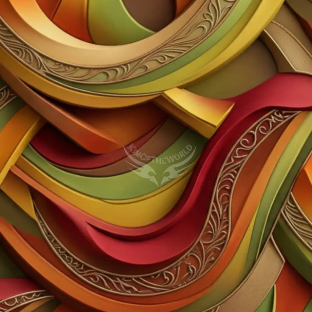 Retro Abstract 3D Waves Unpasted Mural Wallpaper 144’’x100’’ 144’’x100’’ Wall Coverings