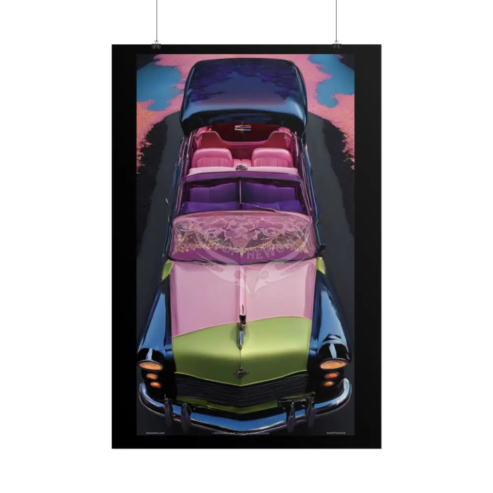 Retro Auto Flash & Flare Lace Gothic Art Poster – Iridescent Cars & Lace Rolled Poster Set Poster pieces Poster