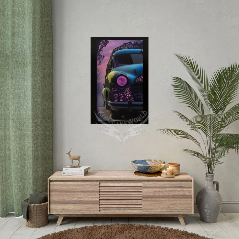 Retro Auto Flash & Flare Lace Gothic Art Poster – Iridescent Cars & Lace Rolled Poster Set Poster pieces Poster