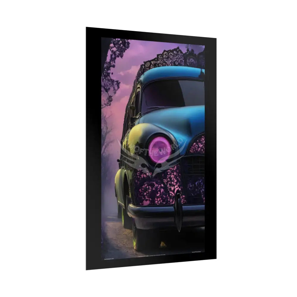 Retro Auto Flash & Flare Lace Gothic Art Poster – Iridescent Cars & Lace Rolled Poster Set Poster pieces Poster