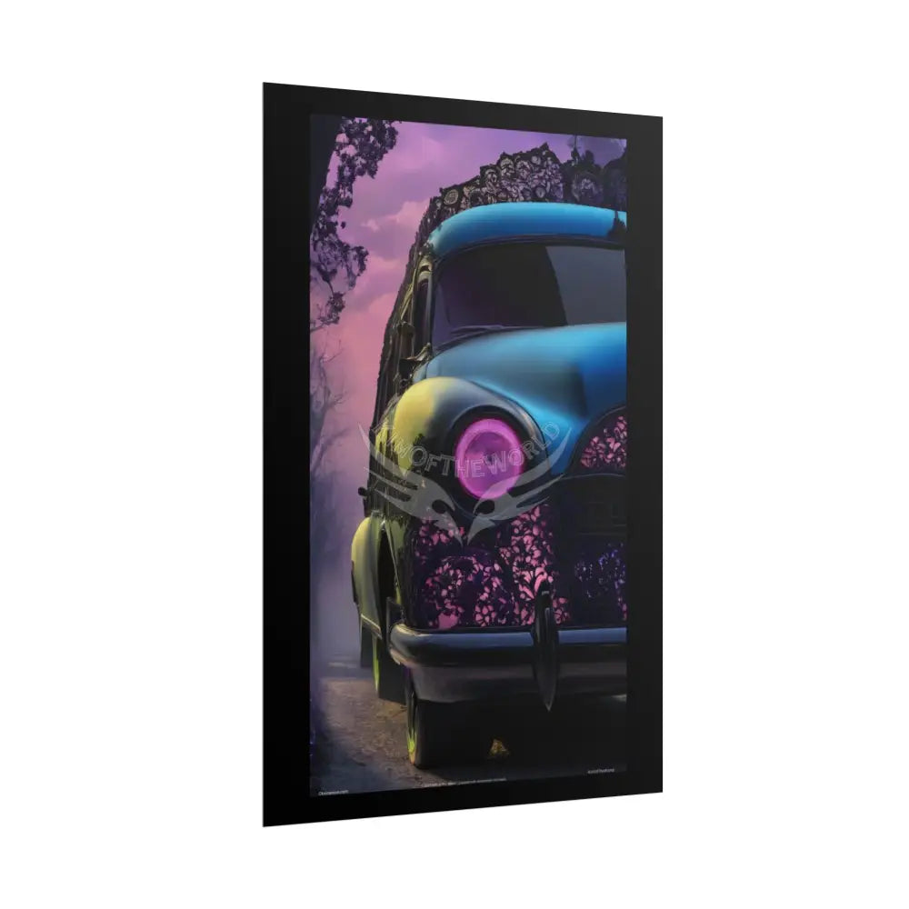 Retro Auto Flash & Flare Lace Gothic Art Poster – Iridescent Cars & Lace Rolled Poster Set Poster pieces Poster
