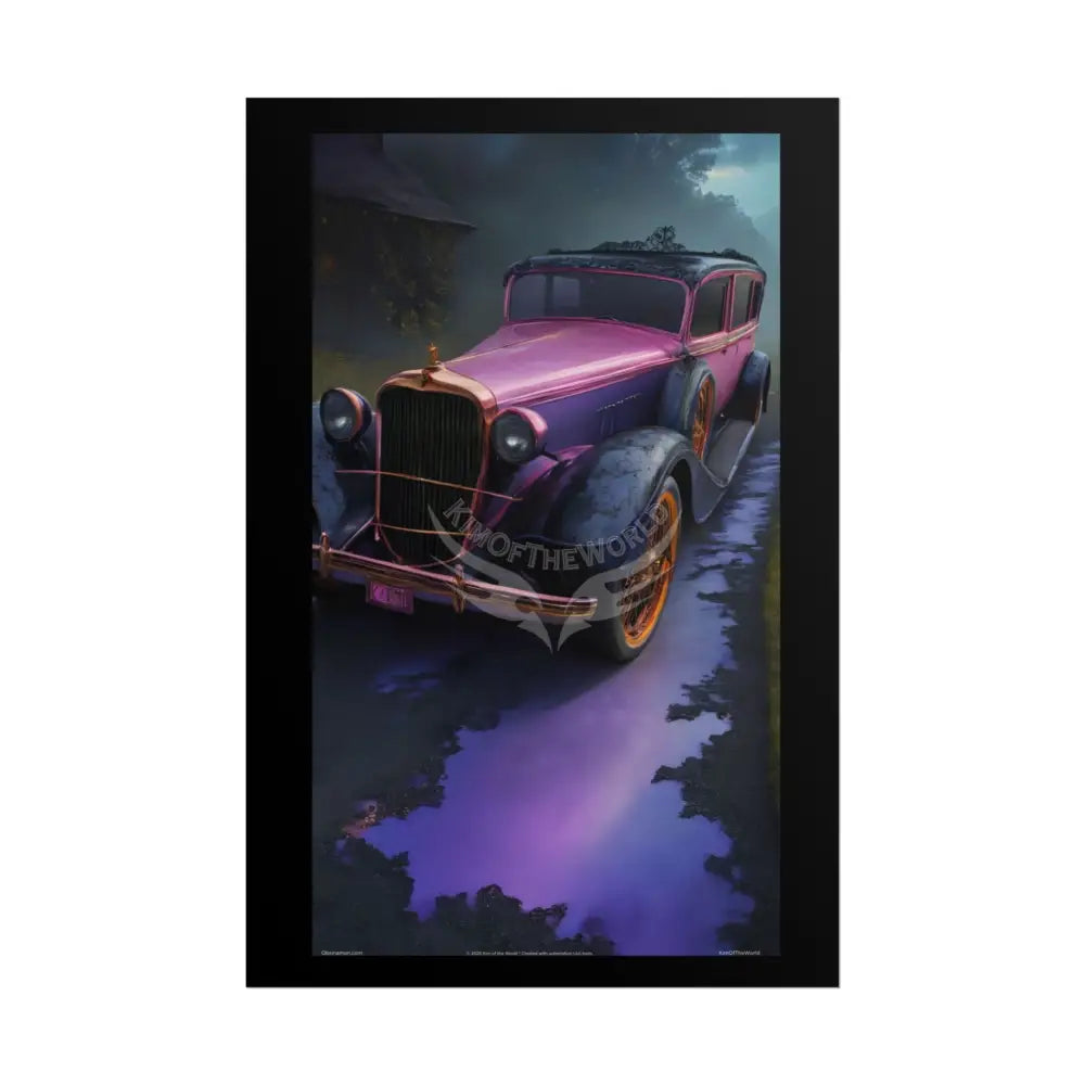 Retro Auto Flash & Flare Lace Gothic Art Poster – Iridescent Cars & Lace Rolled Poster Set Poster pieces 20″ x 30″