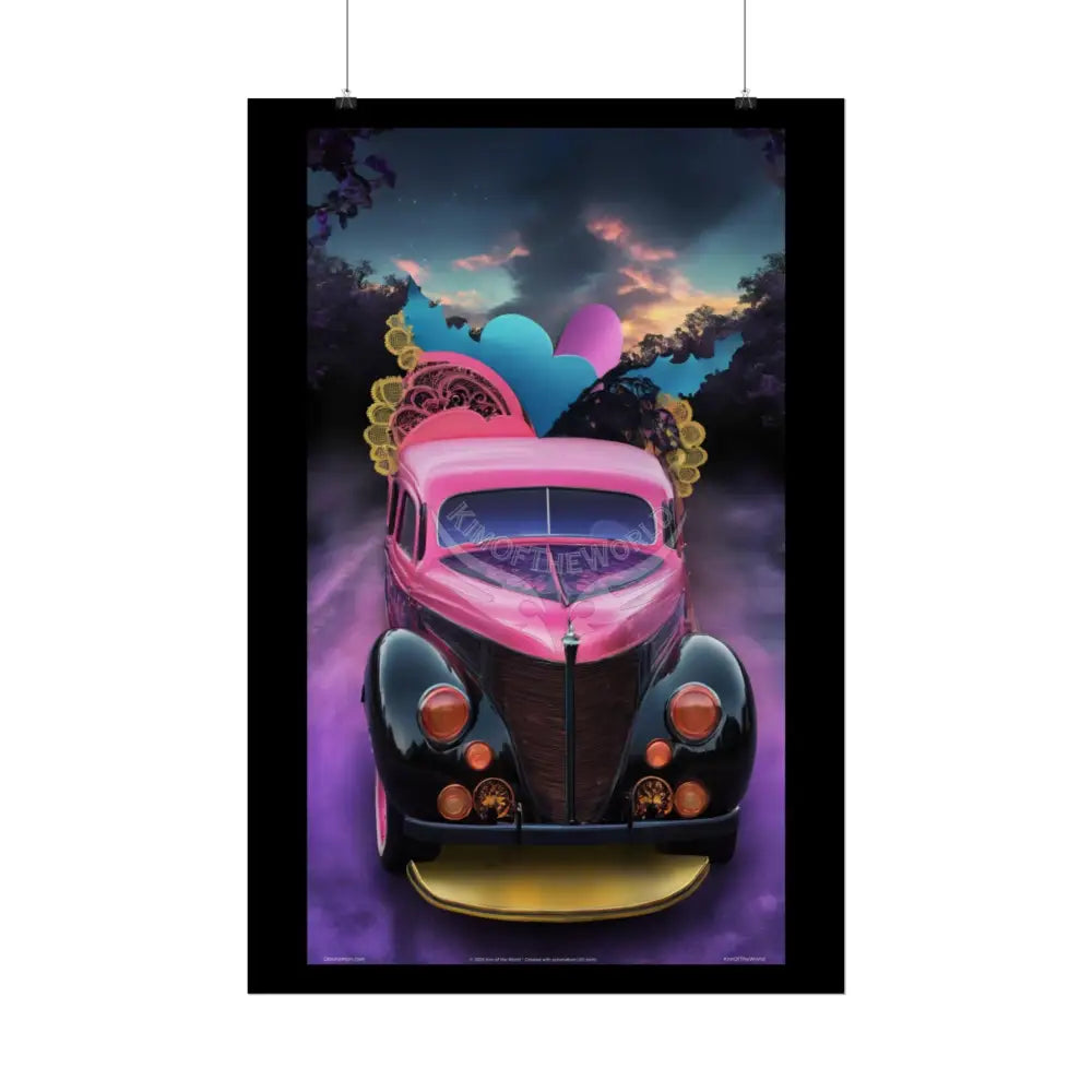 Retro Auto Flash & Flare Lace Gothic Art Poster – Iridescent Cars & Lace Rolled Poster Set Poster pieces Poster