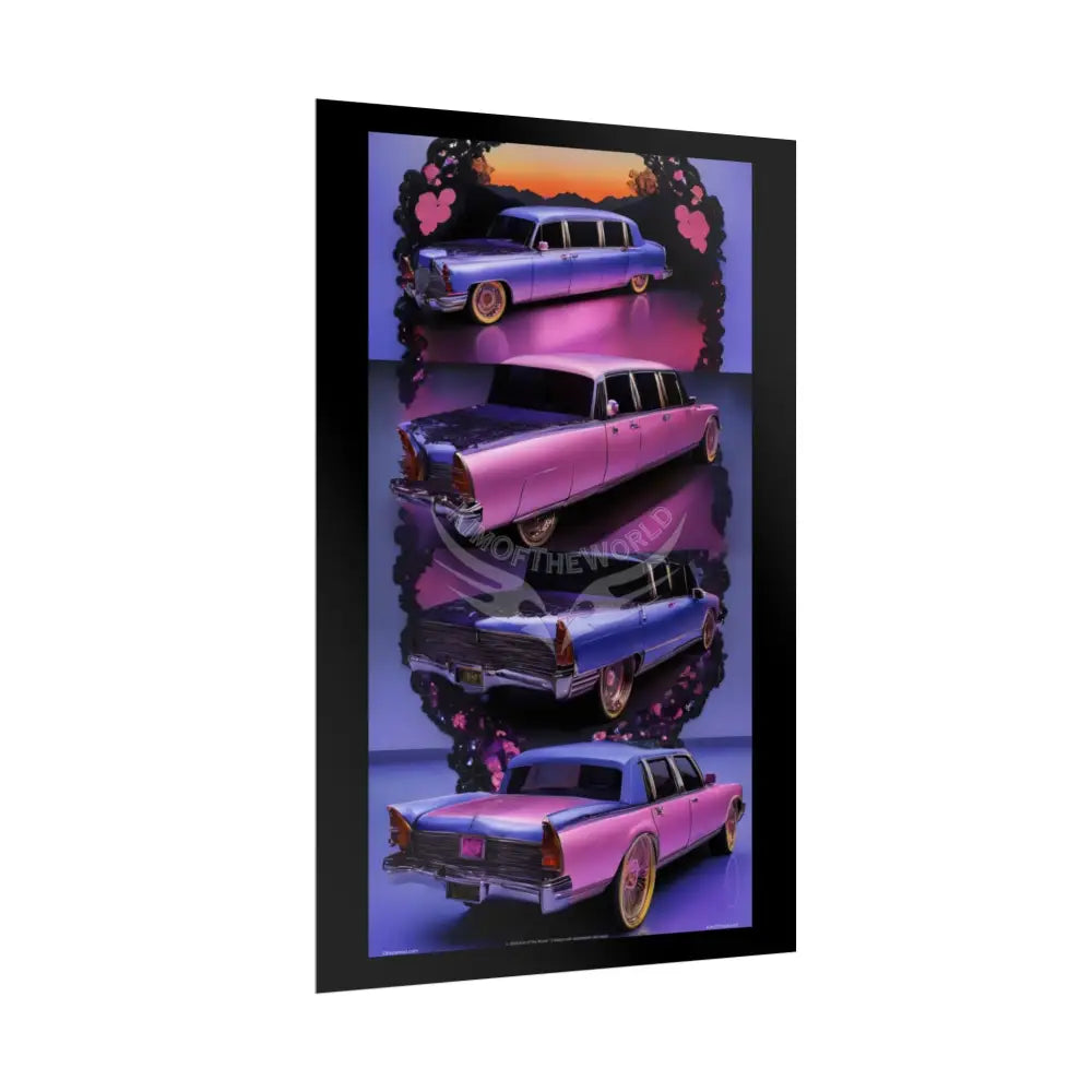 Retro Auto Flash & Flare Lace Gothic Art Poster – Iridescent Cars & Lace Rolled Poster Set Poster pieces Poster