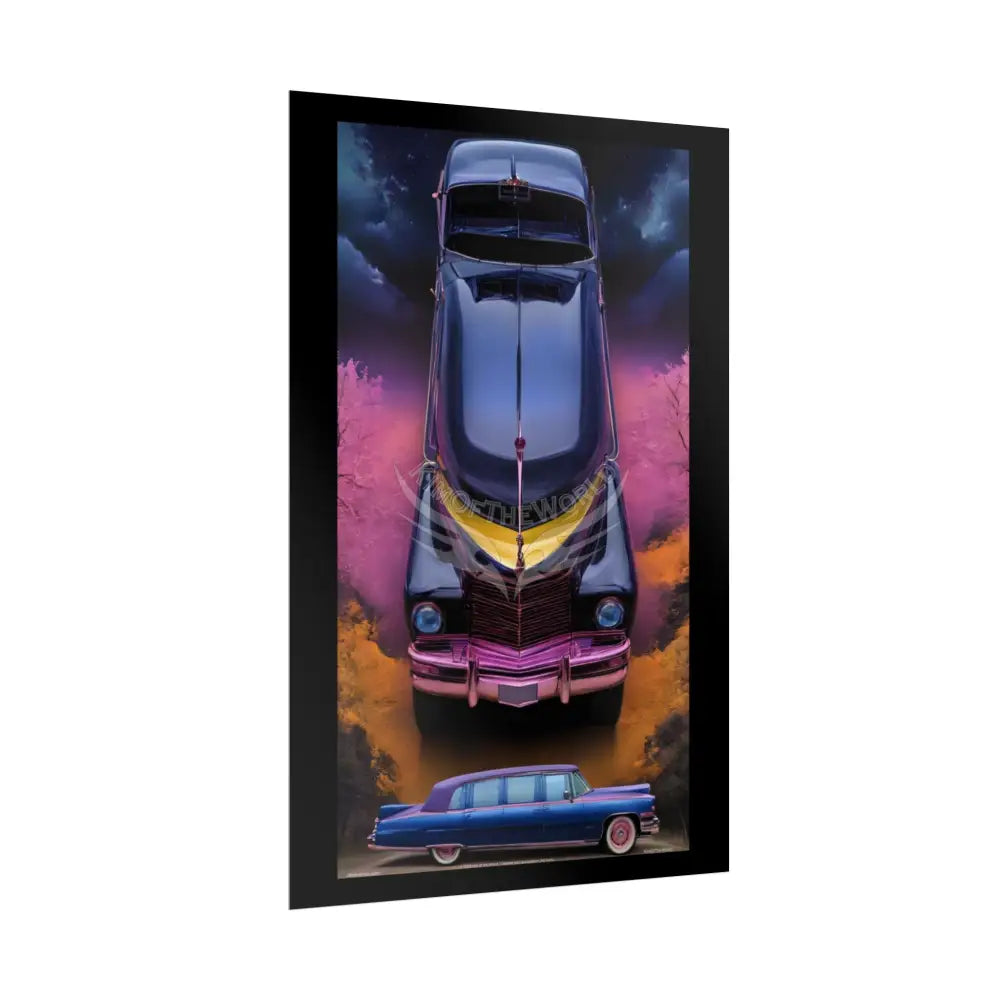 Retro Auto Flash & Flare Lace Gothic Art Poster – Iridescent Cars & Lace Rolled Poster Set Poster pieces Poster