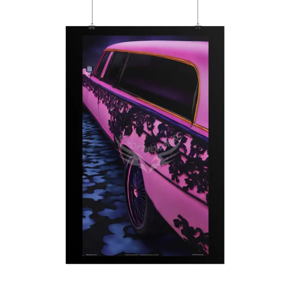 Retro Auto Flash & Flare Lace Gothic Art Poster – Iridescent Cars & Lace Rolled Poster Set Poster pieces Poster