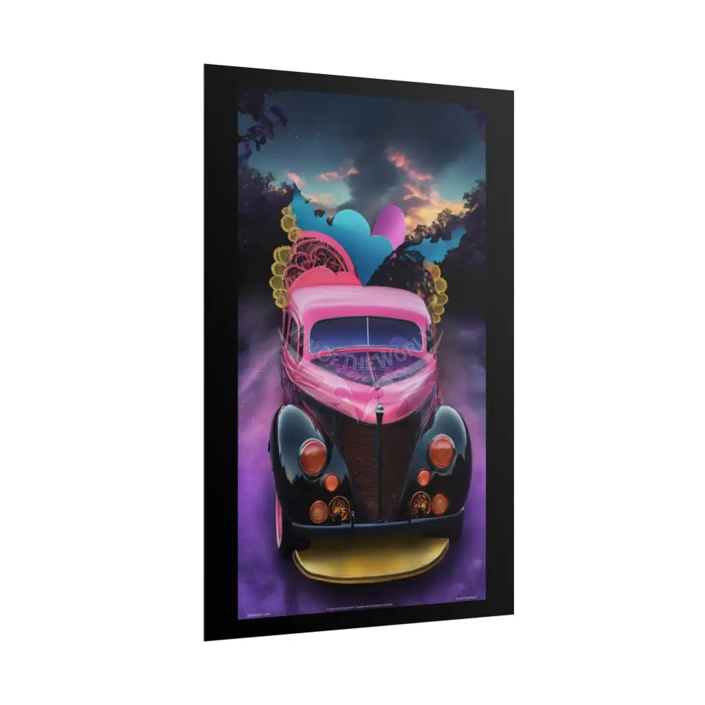 Retro Auto Flash & Flare Lace Gothic Art Poster – Iridescent Cars & Lace Rolled Poster Set Poster pieces Poster