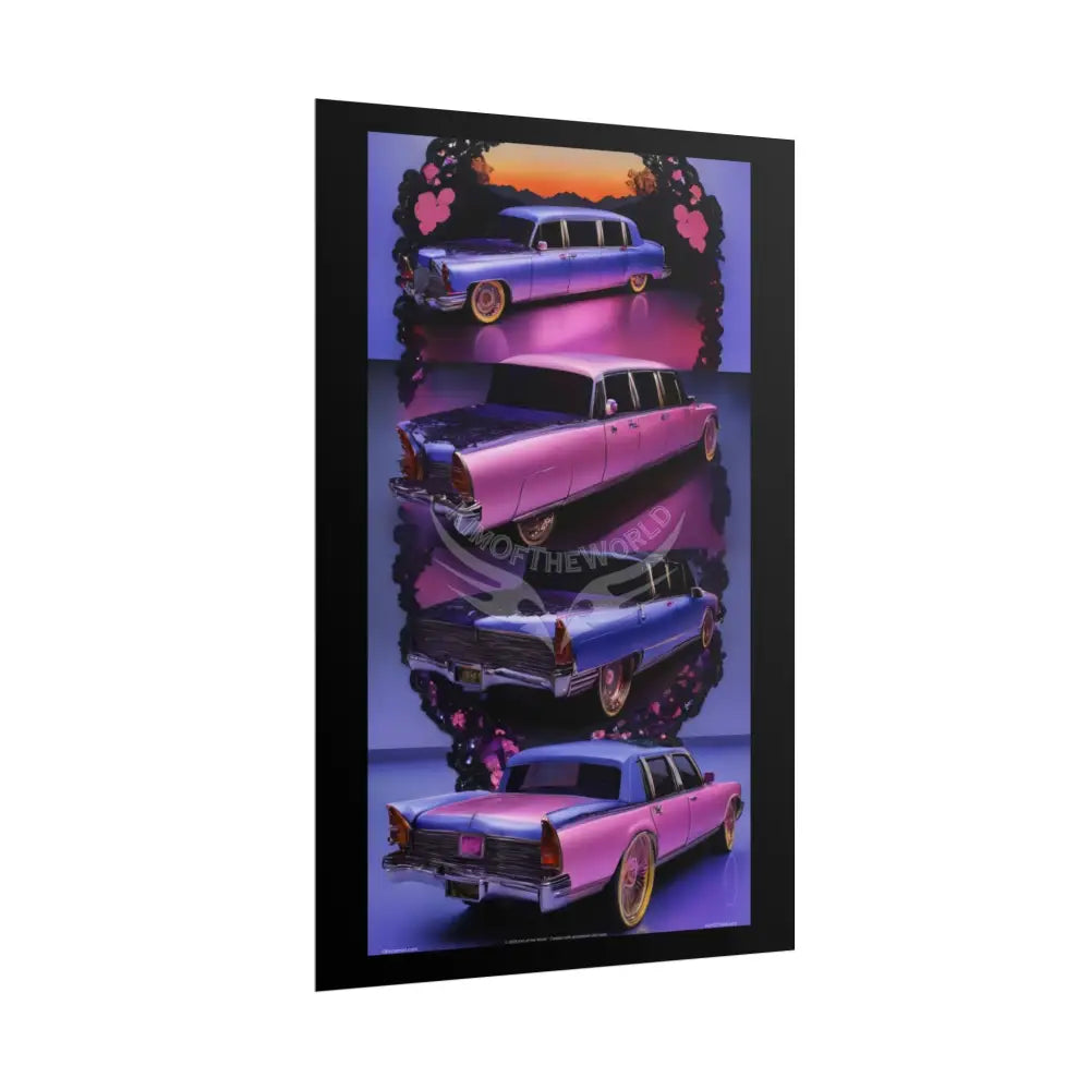 Retro Auto Flash & Flare Lace Gothic Art Poster – Iridescent Cars & Lace Rolled Poster Set Poster pieces Poster