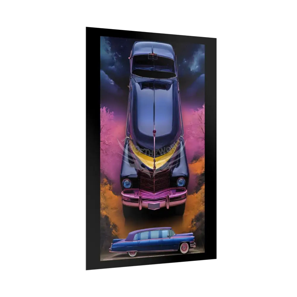 Retro Auto Flash & Flare Lace Gothic Art Poster – Iridescent Cars & Lace Rolled Poster Set Poster pieces Poster