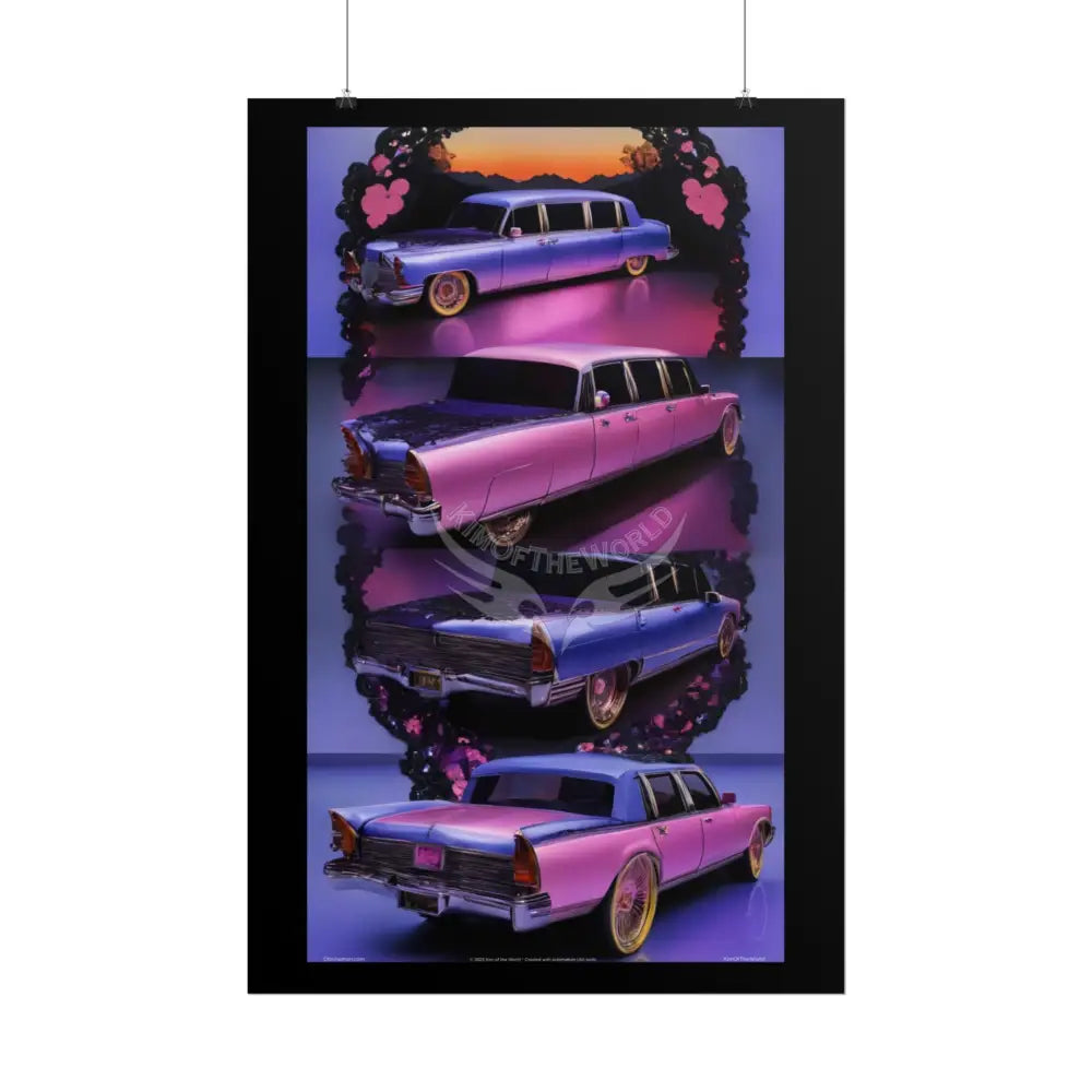 Retro Auto Flash & Flare Lace Gothic Art Poster – Iridescent Cars & Lace Rolled Poster Set Poster pieces Poster