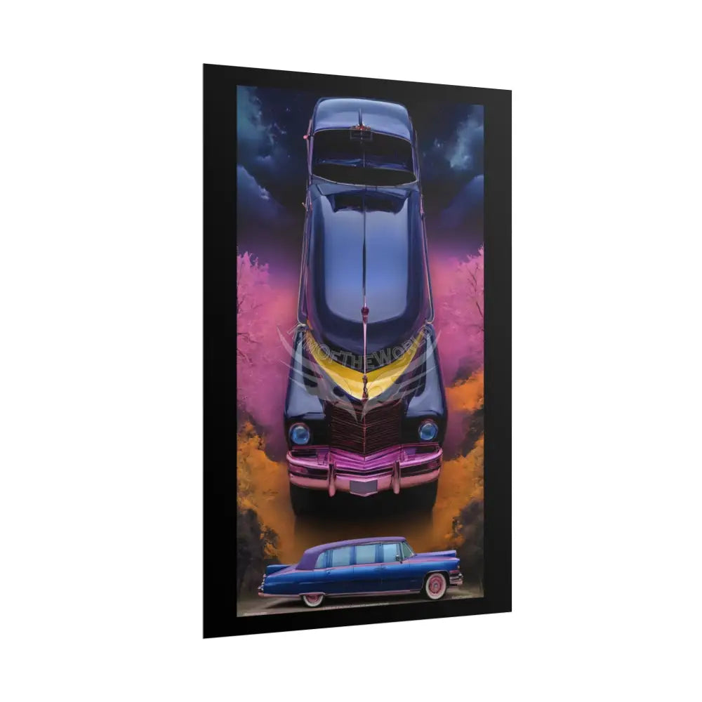 Retro Auto Flash & Flare Lace Gothic Art Poster – Iridescent Cars & Lace Rolled Poster Set Poster pieces Poster