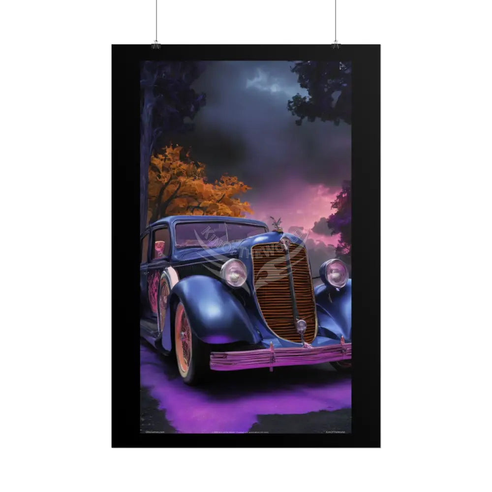 Retro Auto Flash & Flare Lace Gothic Art Poster – Iridescent Cars & Lace Rolled Poster Set Poster pieces Poster