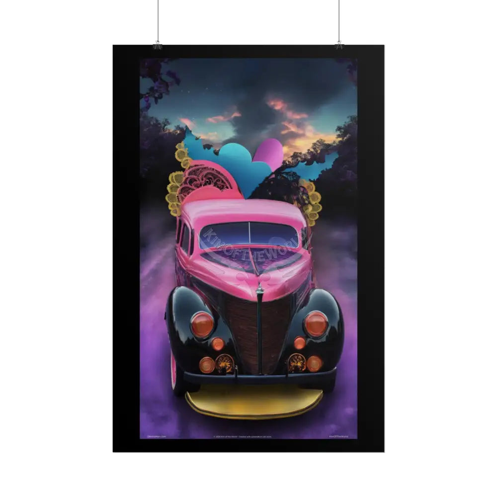 Retro Auto Flash & Flare Lace Gothic Art Poster – Iridescent Cars & Lace Rolled Poster Set Poster pieces Poster