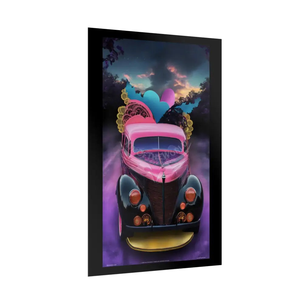 Retro Auto Flash & Flare Lace Gothic Art Poster – Iridescent Cars & Lace Rolled Poster Set Poster pieces Poster