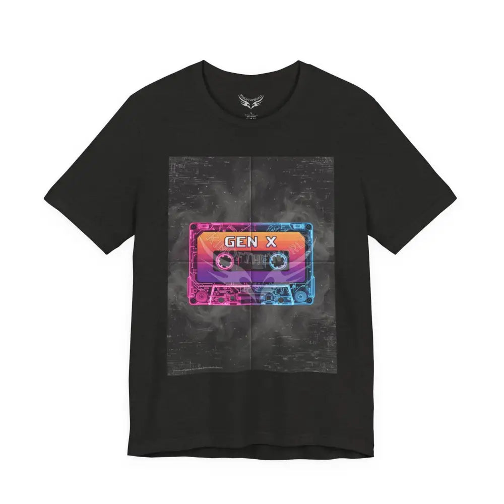 Retro Cassette Tape Gen X Tee — T-Shirt S / Black Heather T-Shirt