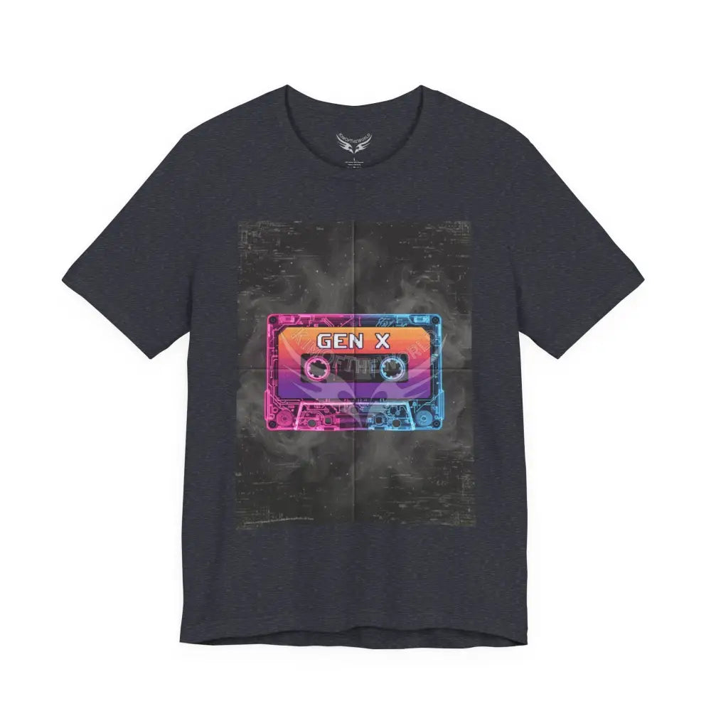 Retro Cassette Tape Gen X Tee — T-Shirt S / Heather Navy T-Shirt