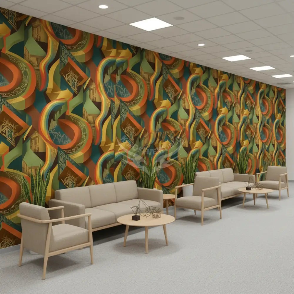 Retro Colors 3D Basic Unpasted Mural Wallpaper 144’’x100’’ - 144’’x100’’ - Wall Coverings