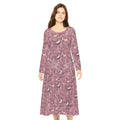 Retro Dusty Mauve Crescent Moon Wallpaper Print Dress – Women’s Long Sleeve AOP L All Over Prints