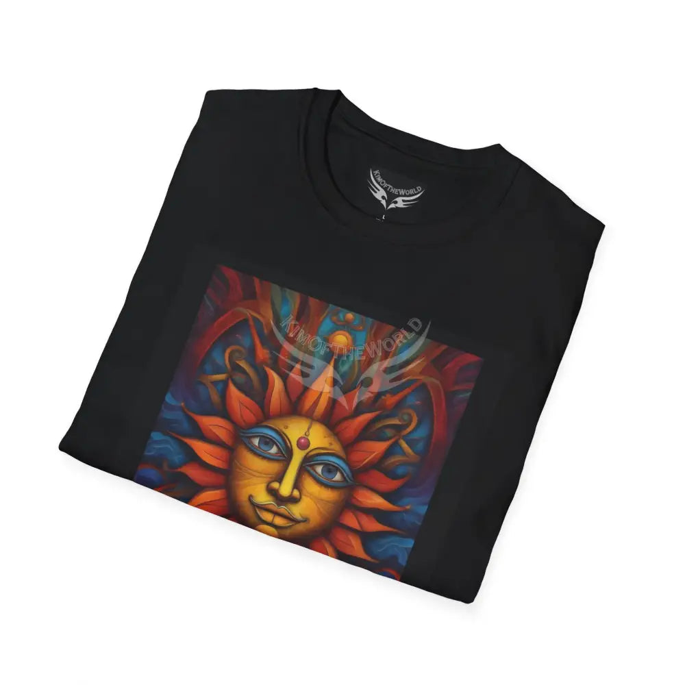 Retro Folk Sun - Softstyle T-Shirt T-Shirt