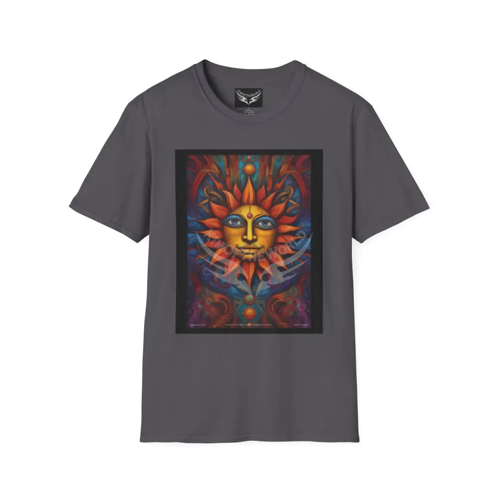 Retro Folk Sun - Softstyle T-Shirt Charcoal / XS T-Shirt