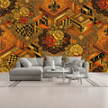 Retro Giant Fruit and Floral Unpasted Mural Wallpaper 144’’x100’’ 144’’x100’’ Wall Coverings