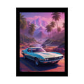 Retro Muscle Car Poster — Iridescent Vaporwave Rolled Print for Mancave & Bar 18″ x 24″ (Vertical) / Semi Glossy Poster