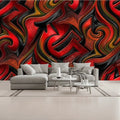 Retro Red 3D Unpasted Mural Wallpaper 144’’x100’’ 144’’x100’’ Wall Coverings
