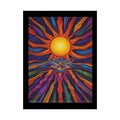 Retro Sun Wave Vibrant Abstract Art for Colorful Hearts Rolled Poster 18″ x 24″ (Vertical) / Semi Glossy Poster