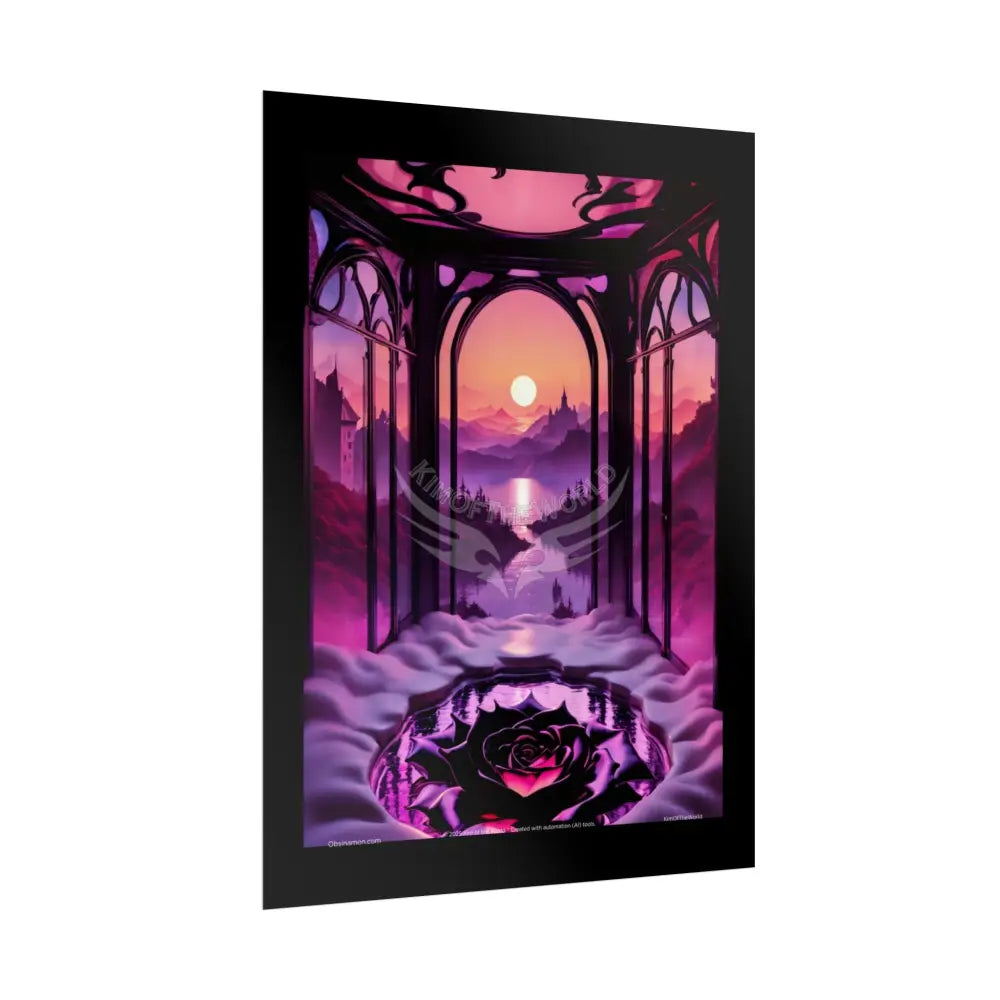 Ribbon Vaporwave Beach Room Vibrant Magical Pink Neon Portal Art Poster Poster