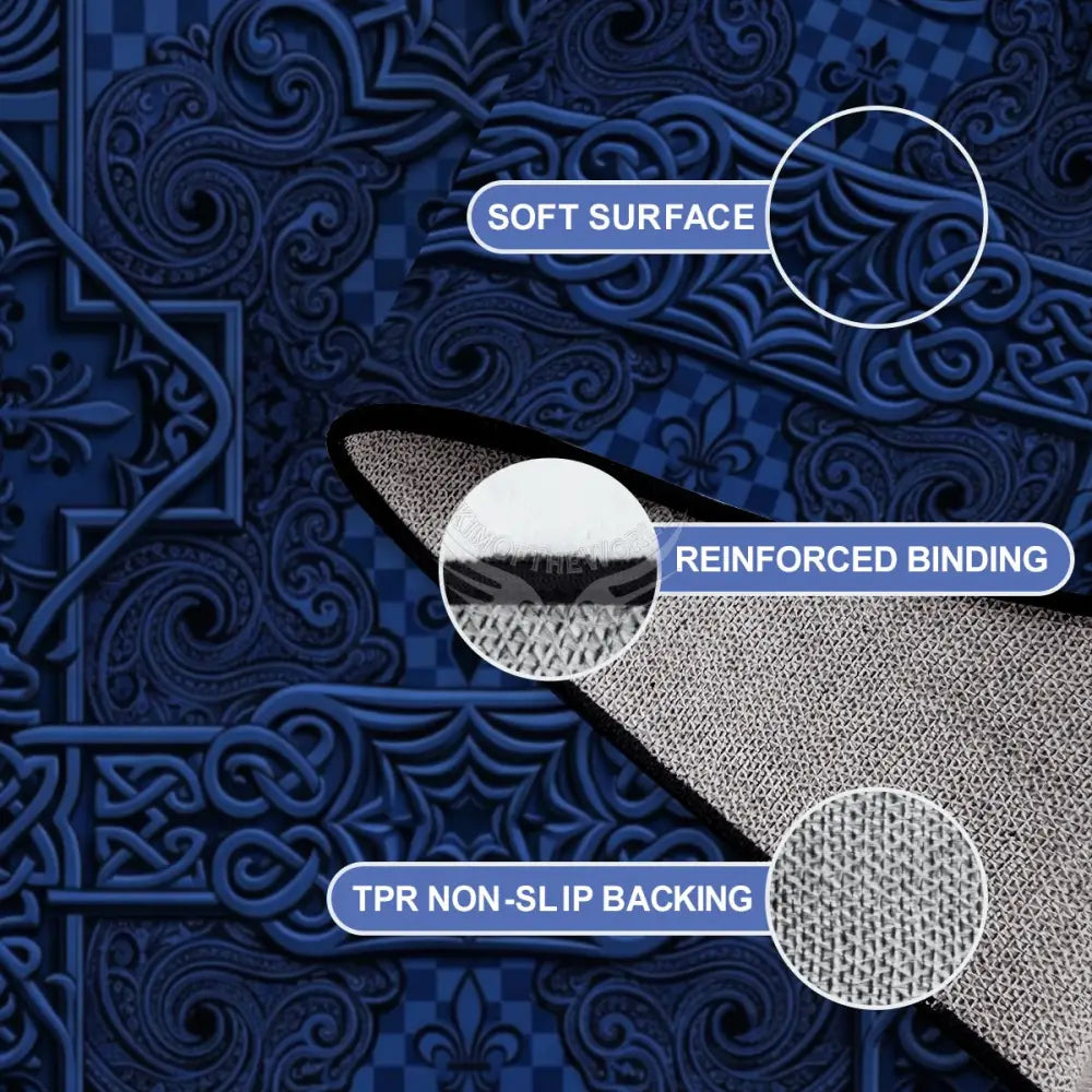 Rich Dark Navy 3D Sharp Design Large Area Rug Floor Carpet 120’’x96’’ Rugs & Mats