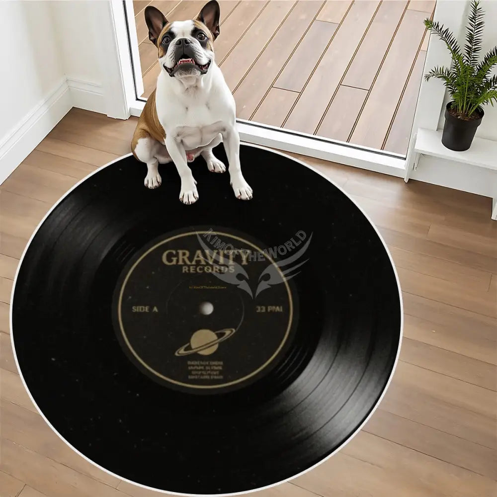 Round Vintage Vinyl LP Record Album Soft Round Area Rug with White Border - Various Sizes Available Rugs & Mats