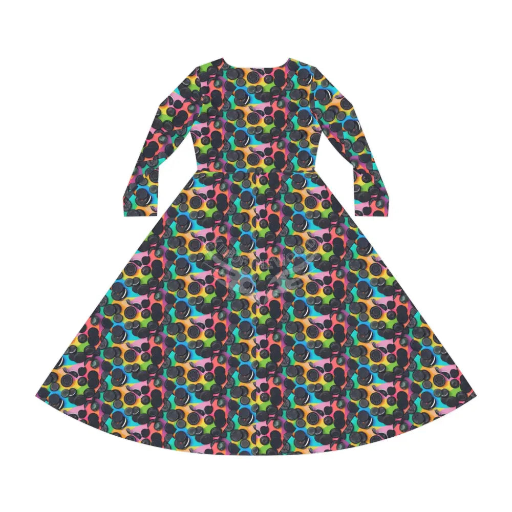 Sandwich Cookie Tile Wallpaper Print Dress – Women’s Long Sleeve AOP L All Over Prints