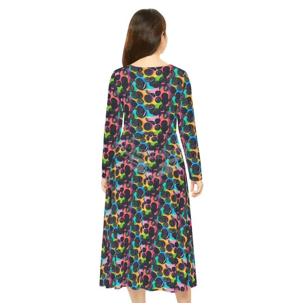 Sandwich Cookie Tile Wallpaper Print Dress – Women’s Long Sleeve AOP L All Over Prints