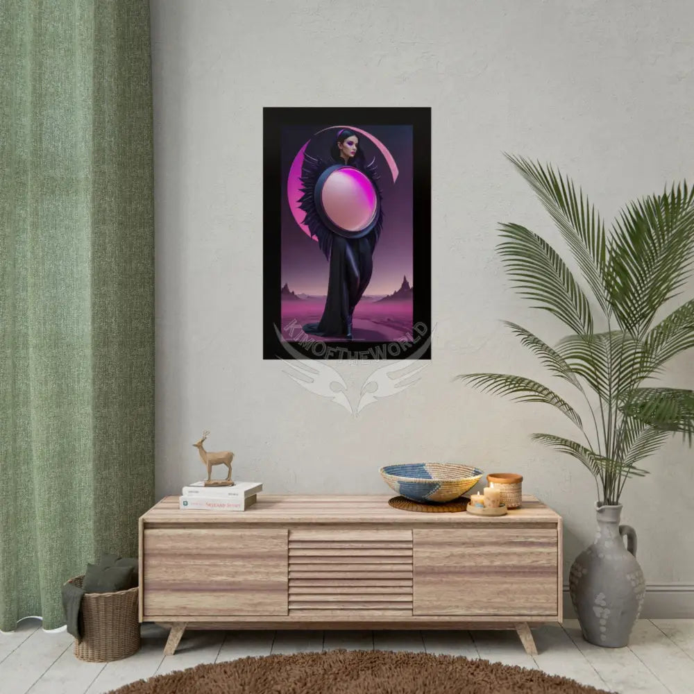 Satin Black & Pink Gothic Fashion and Surrealist Poster Print Set Pcs — Luxury Surreal Iridescent Wall Art for Bedroom