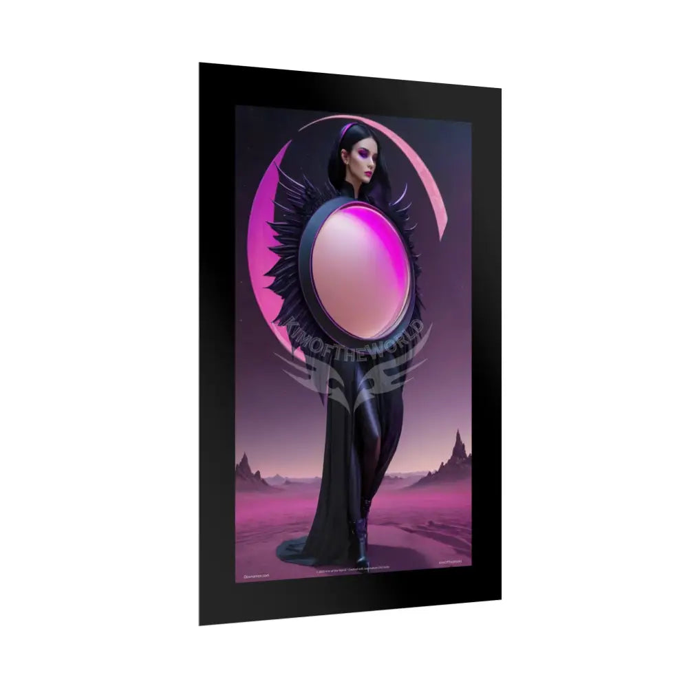 Satin Black & Pink Gothic Fashion and Surrealist Poster Print Set Pcs — Luxury Surreal Iridescent Wall Art for Bedroom