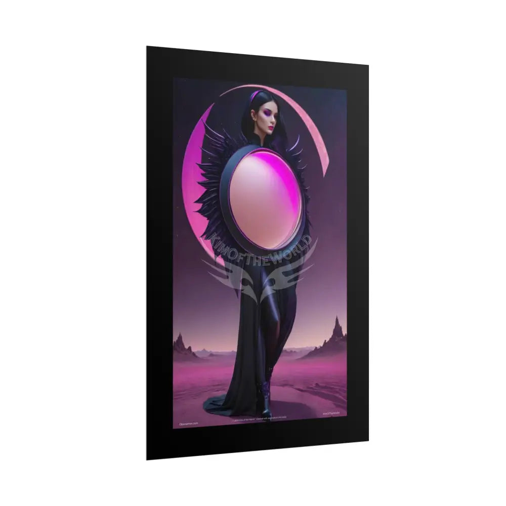 Satin Black & Pink Gothic Fashion and Surrealist Poster Print Set Pcs — Luxury Surreal Iridescent Wall Art for Bedroom