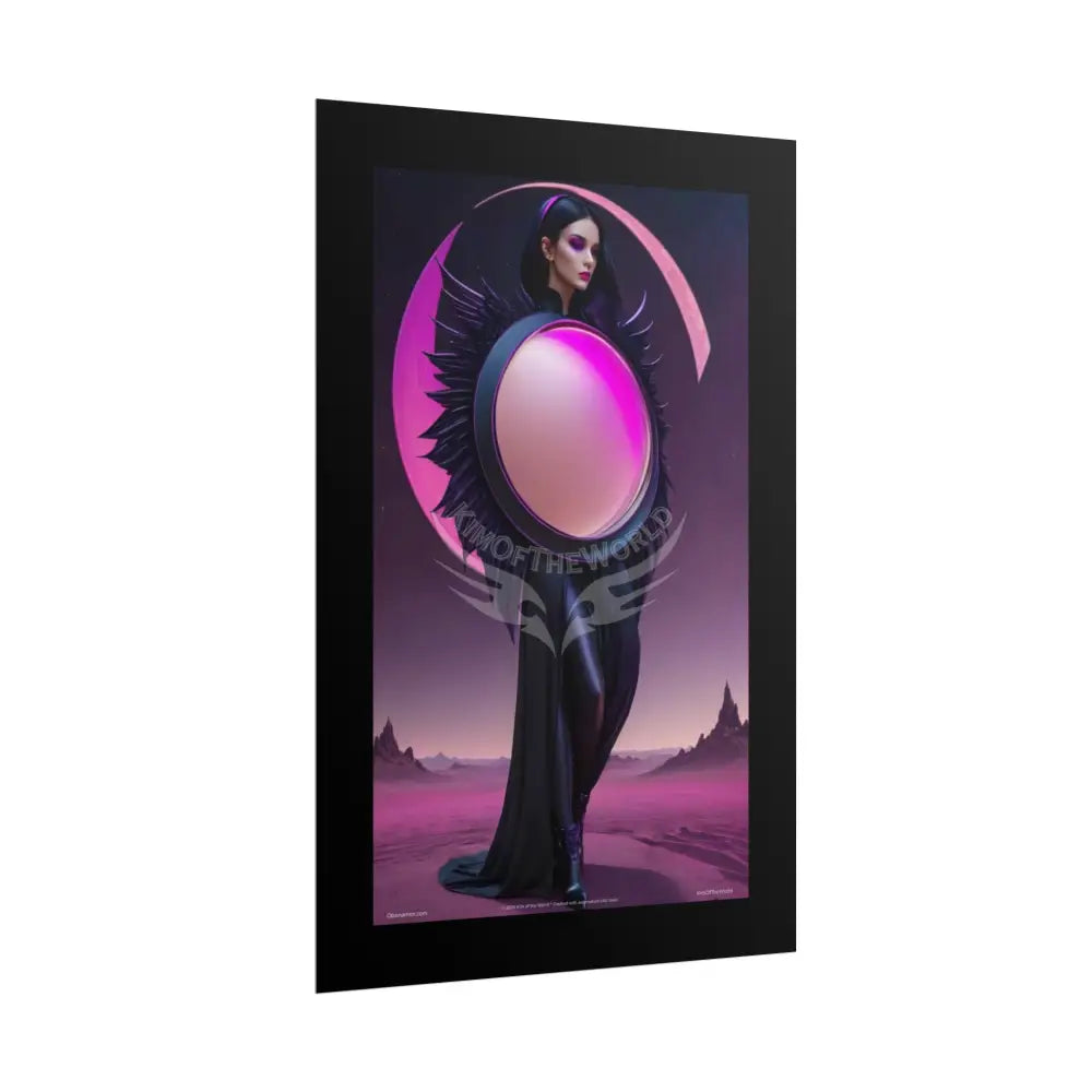 Satin Black & Pink Gothic Fashion and Surrealist Poster Print Set Pcs — Luxury Surreal Iridescent Wall Art for Bedroom
